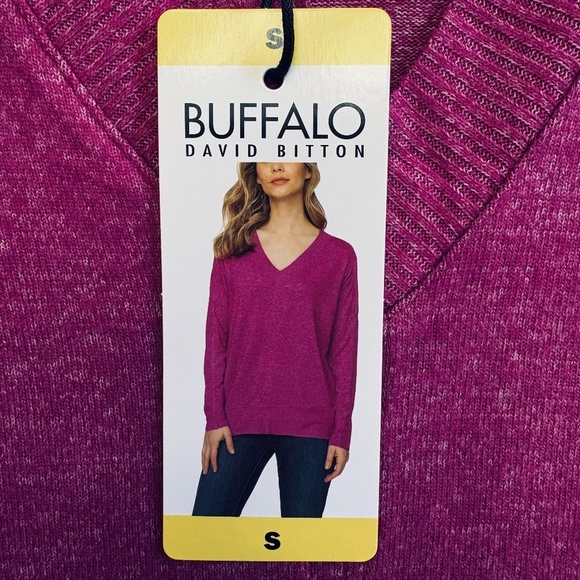 Buffalo David Button Ladies’ Super Soft Cozy V-Neck Long Sleeve, Pink Small NWT - Picture 4 of 13